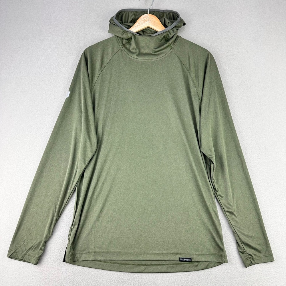 Truewerk B1 Sun Hoodie Men S Green Performance Workwear Technical Long Sleeve